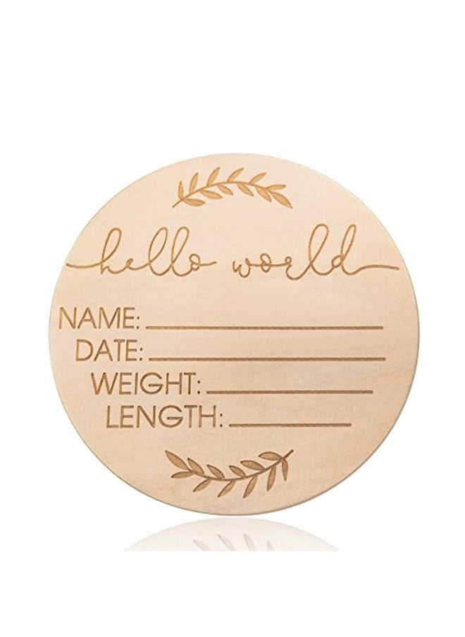 AEGYPIUS - Wooden Baby Name Announcement Sign Birth Announcement Sign Hello World Newborn Sign For Photo Prop Baby Shower Nursery Gift - Image 1