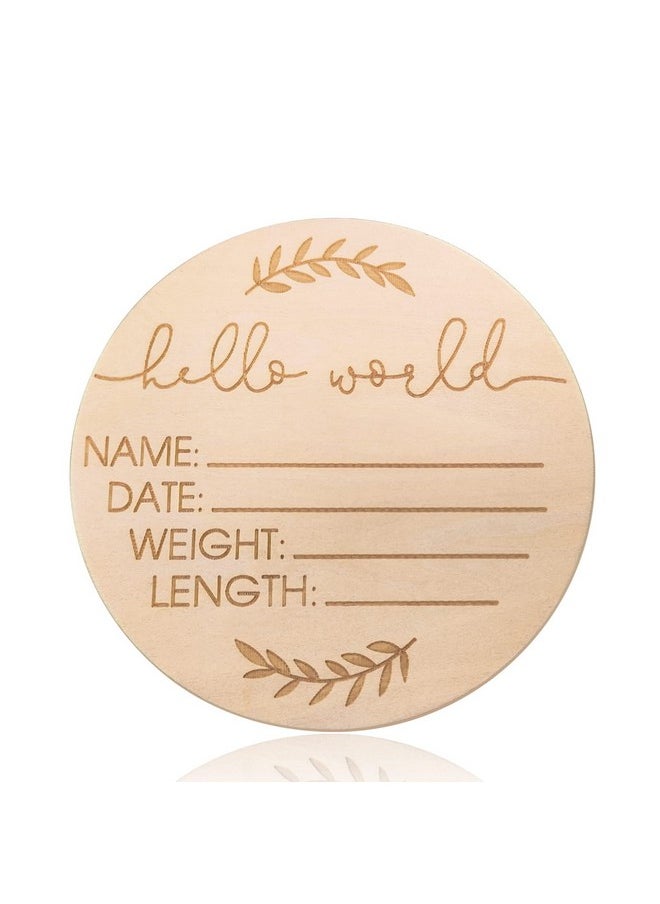 AEGYPIUS - Wooden Baby Name Announcement Sign Birth Announcement Sign Hello World Newborn Sign For Photo Prop Baby Shower Nursery Gift - Image 1