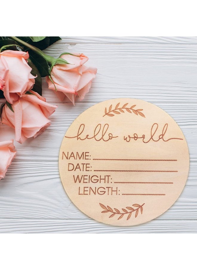 AEGYPIUS - Wooden Baby Name Announcement Sign Birth Announcement Sign Hello World Newborn Sign For Photo Prop Baby Shower Nursery Gift - Image 1