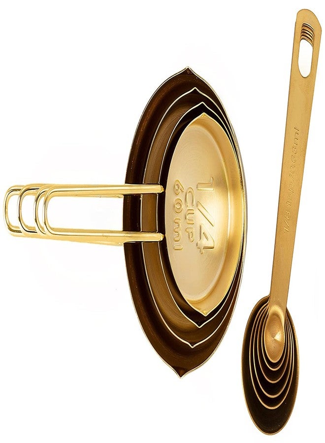 ستيفاني إمبورتس طقم أكواب وملاعق قياس ذهبية مكون من 10 قطع (4 أكواب؛ 6 ملاعق) - Image 5