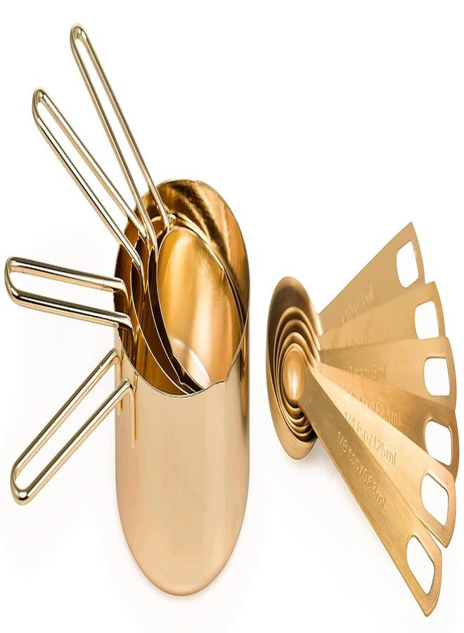 ستيفاني إمبورتس طقم أكواب وملاعق قياس ذهبية مكون من 10 قطع (4 أكواب؛ 6 ملاعق) - Image 4