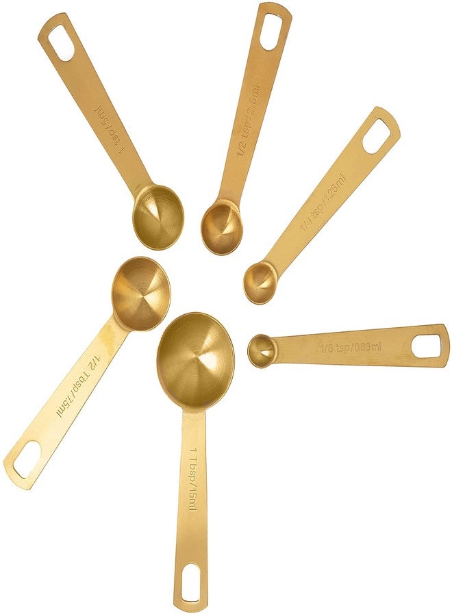 ستيفاني إمبورتس طقم أكواب وملاعق قياس ذهبية مكون من 10 قطع (4 أكواب؛ 6 ملاعق) - Image 3