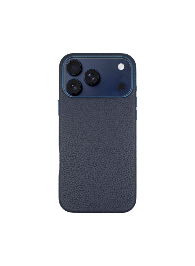 A-Case It’s My Case Amur Genuine Leather MagSafe Case for iPhone 17 Pro – Slim Fit Shockproof Protective Cover with Lychee Texture, Raised Camera Protection & Tactile Buttons – Blue - Image 2