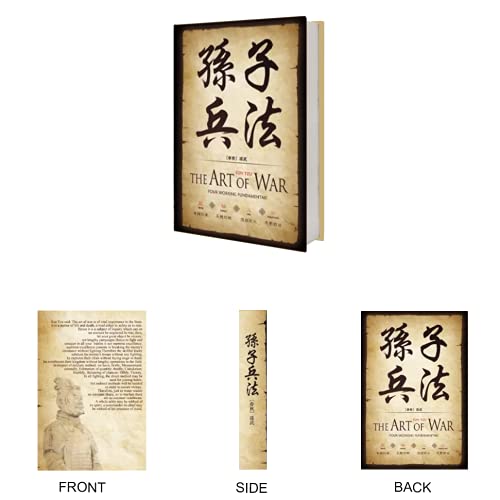 PACOLO Chinoiserie Diversion Book Safe Storage Box (Size 8.7""?6""?2"") With Security Combination Lock Chinese Style Ornaments Secret Hidden Safe (The Art Of War - Combination Lock) - Image 2