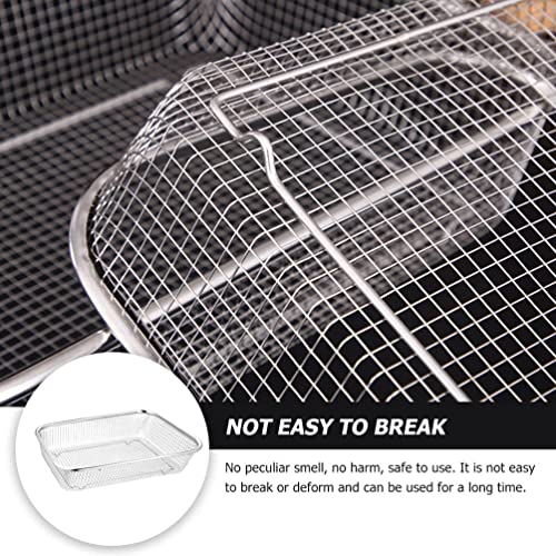 Kruvad Square Air Fry Basket Over The Sink Mini Colander Strainer for Beans Grains Washing Filter Kitchen Utensil Sink Mesh Protector Rectangular Fruits Vegetables Strainer - Image 4