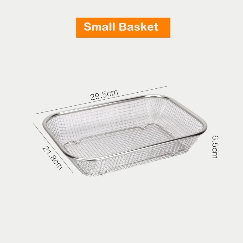Kruvad Square Air Fry Basket Over The Sink Mini Colander Strainer for Beans Grains Washing Filter Kitchen Utensil Sink Mesh Protector Rectangular Fruits Vegetables Strainer - Image 5
