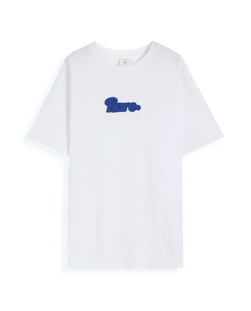 Rare Ones Rare Ones Kids Ride White Cotton Half Sleeves Crew Neck Oversized Fit Towel Embroidery T-Shirt
