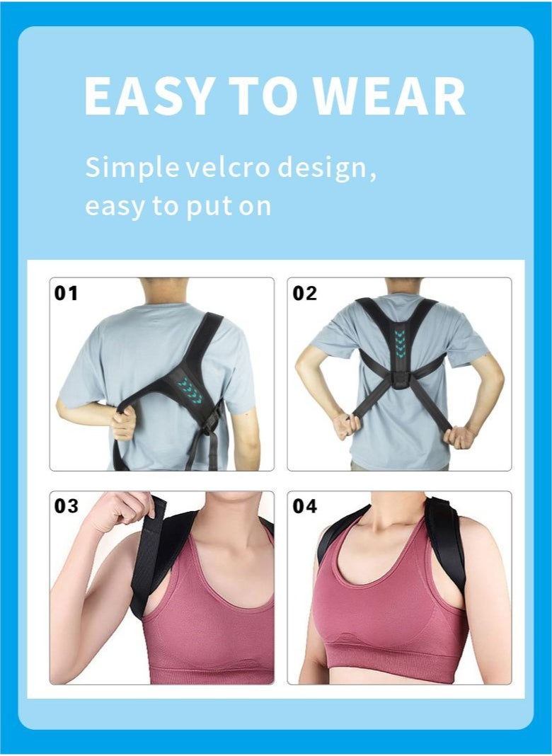Posture Corrector for Women and Men, Adjustable and Fully Back Support Improve Back Posture and Lumbar Support