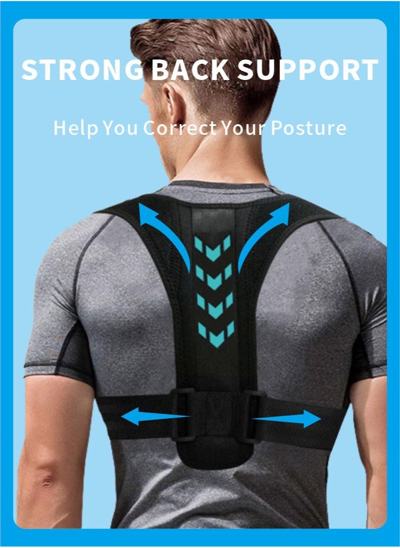 Posture Corrector for Women and Men, Adjustable and Fully Back Support Improve Back Posture and Lumbar Support