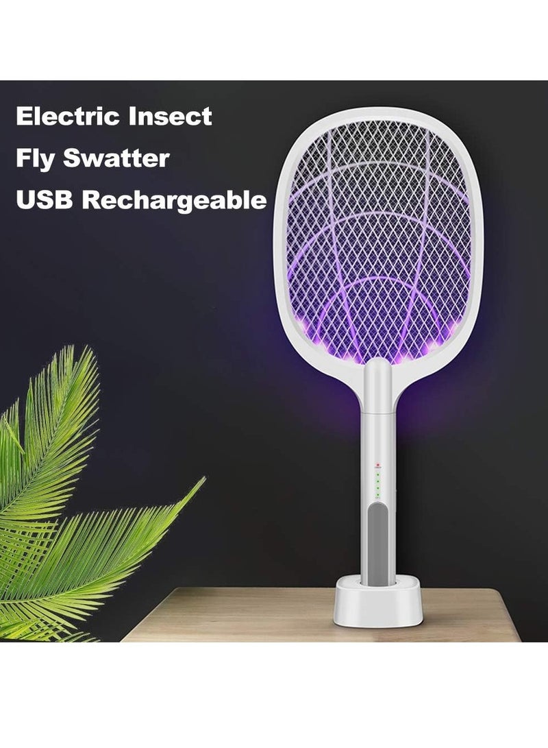 Electric Bug Zapper Racket Mosquito Killer Fruit Fly Swatter Zap Two-In-One USB Rechargeable Electronic Swatter Pest Control - Image 4