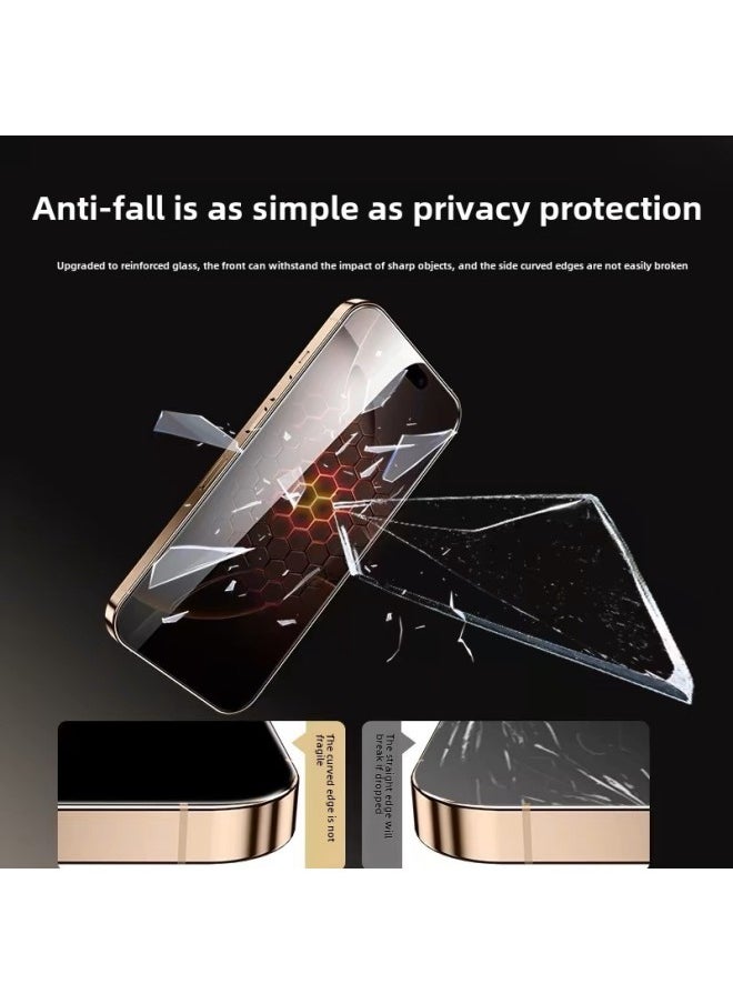 Tempered Film For Apple 15pro Iphone14pro Anti-peep Film Ip13promax Anti-peep Film 16pro Full Screen-Color:High Aluminum 25 Degree Anti-peep Tempered Film (with Packaging)-Size:Apple 11pro