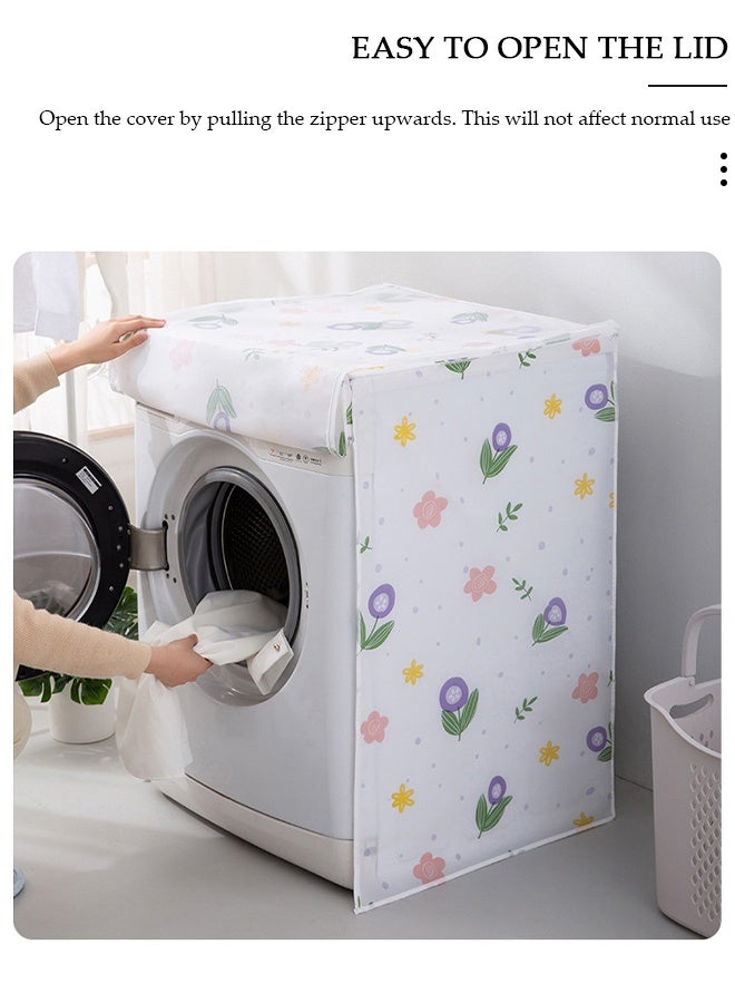 DUNISO Washing Machine Cover, Full-automatic Roller Washing Machine Cover with Zipper, Waterproof Sunscreen and Dustproof Protection Cover for Most Front Load Washer and Dryer - Image 4