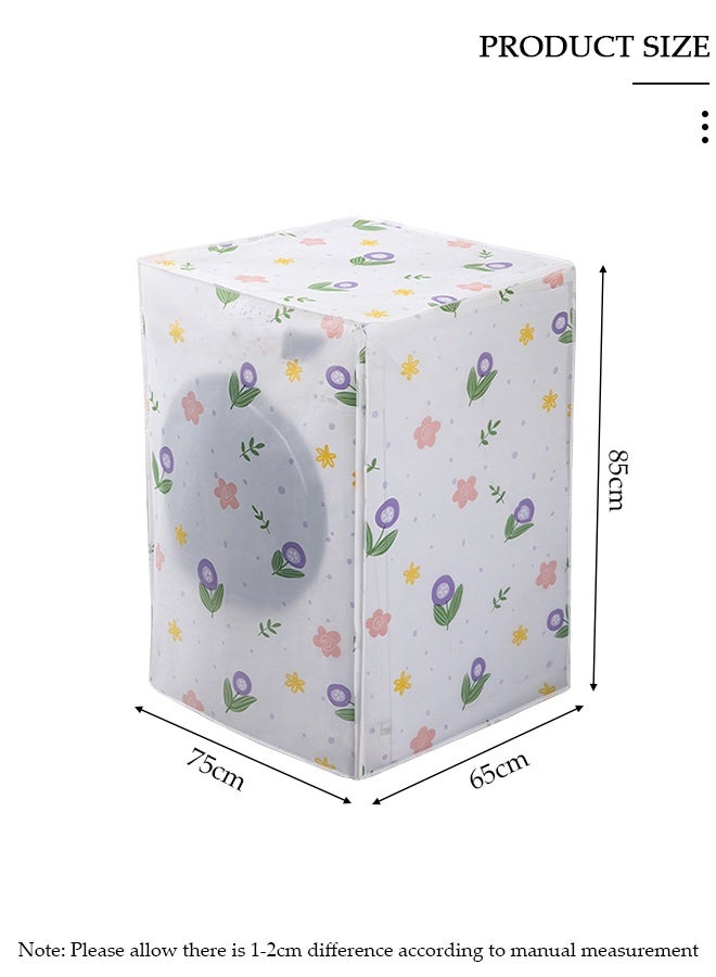 DUNISO Washing Machine Cover, Full-automatic Roller Washing Machine Cover with Zipper, Waterproof Sunscreen and Dustproof Protection Cover for Most Front Load Washer and Dryer - Image 2