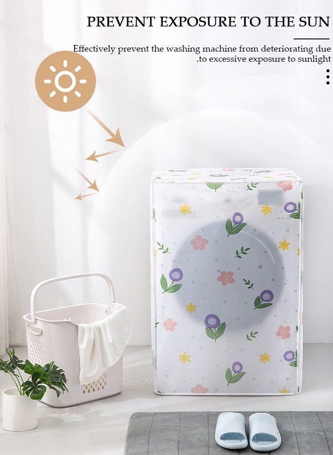 DUNISO Washing Machine Cover, Full-automatic Roller Washing Machine Cover with Zipper, Waterproof Sunscreen and Dustproof Protection Cover for Most Front Load Washer and Dryer - Image 5