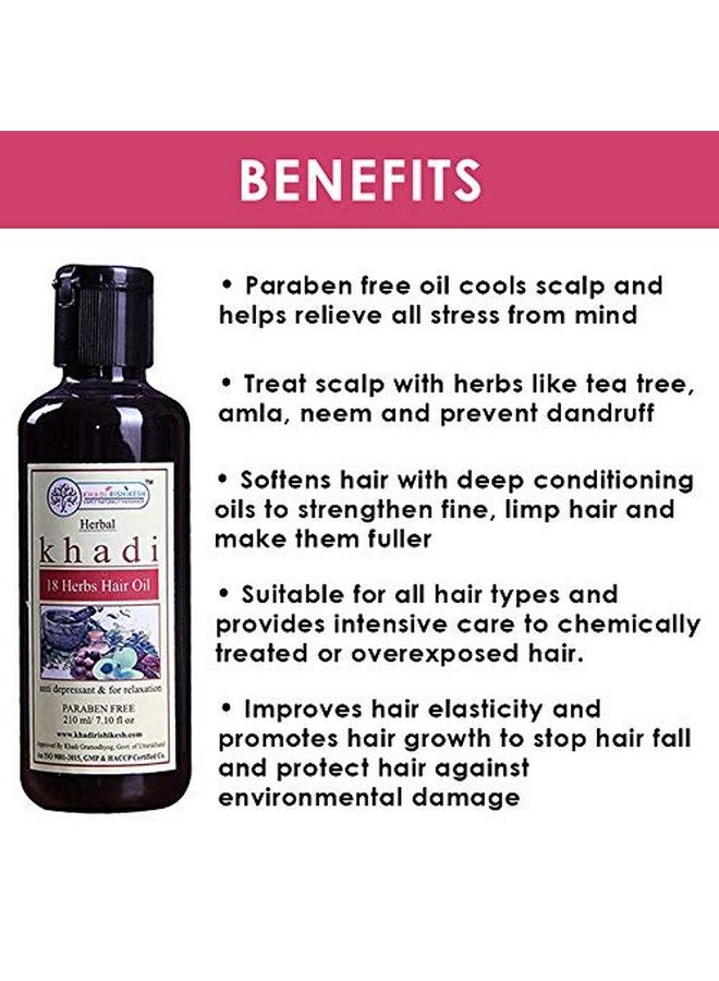 KHADI RISHIKESH Herbal 18 Herbs Hair Oil 210Ml Pack - Image 5