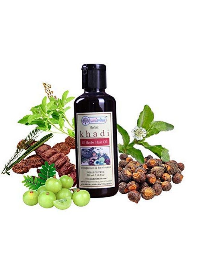 KHADI RISHIKESH Herbal 18 Herbs Hair Oil 210Ml Pack - Image 1