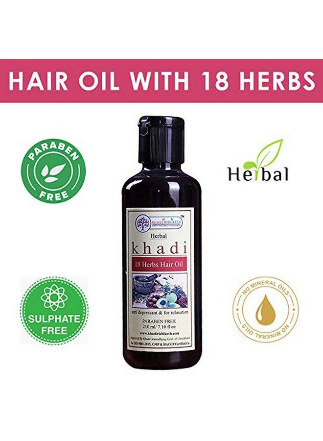 KHADI RISHIKESH Herbal 18 Herbs Hair Oil 210Ml Pack - Image 3