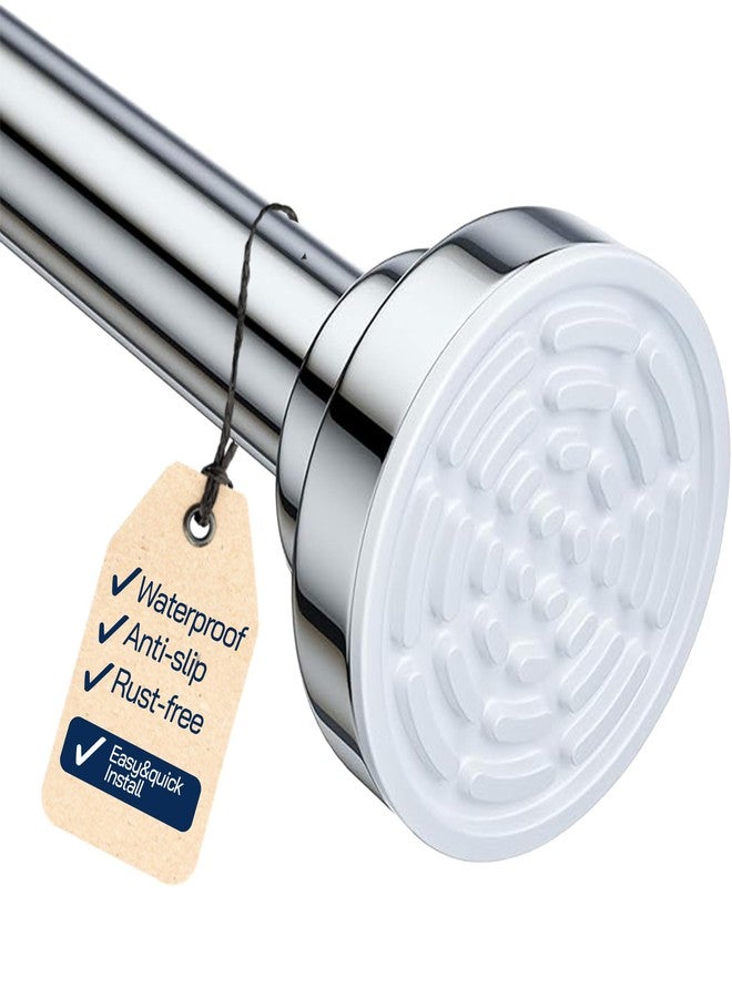 Adjustable Shower Curtain Rod 26-78 Inches - No Drill Tension Shower Rod, Heavy Duty Spring Tension Rod, Rust Resistant Stainless Steel, Non-Slip Telescopic Rods for Bathroom, Closet, Window (Silver) - Image 1
