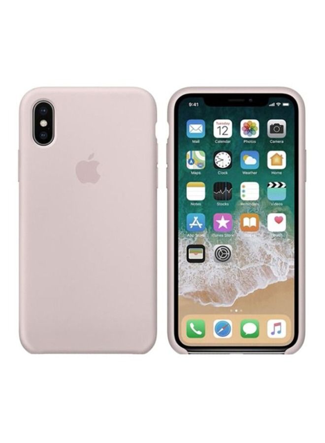 جراب خلفي سيليكون لهاتف أبل آيفون Xs وردي - Image 1