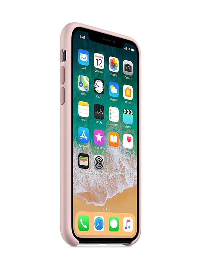 جراب خلفي سيليكون لهاتف أبل آيفون Xs وردي - Image 3