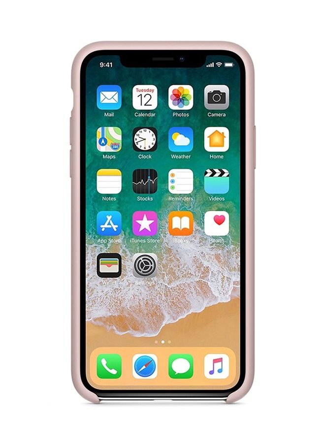 جراب خلفي سيليكون لهاتف أبل آيفون Xs وردي - Image 4