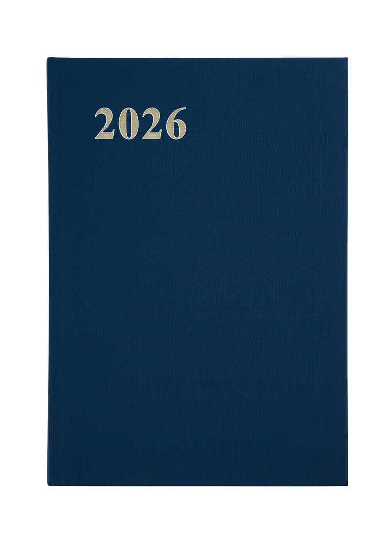 2026 Diary, Daily Planner Notebook,  Cloth Cover, Thick Paper - Navy Blue - Image 1