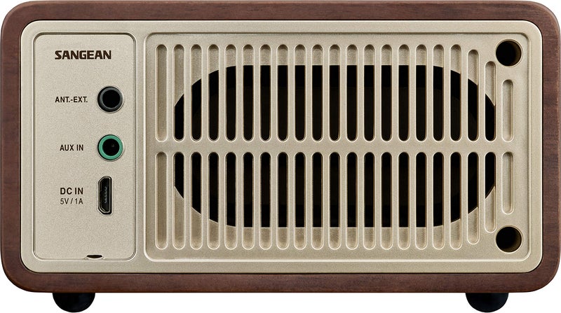 Sangean WR-7GW Wood Cabinet Mini Bluetooth Speaker with FM Tuner and Aux-in Special Edition Color Gold/Walnut - Image 3