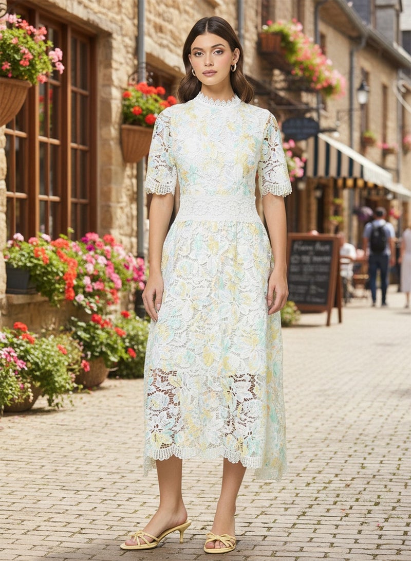ELLA Floral Lace Dress - Image 1