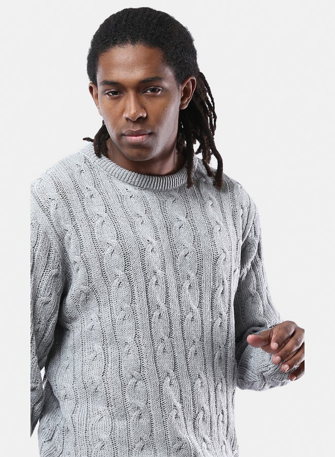 RAVIN Light Grey Long Sleeves Slip On Knitted Pullover  - Image 1