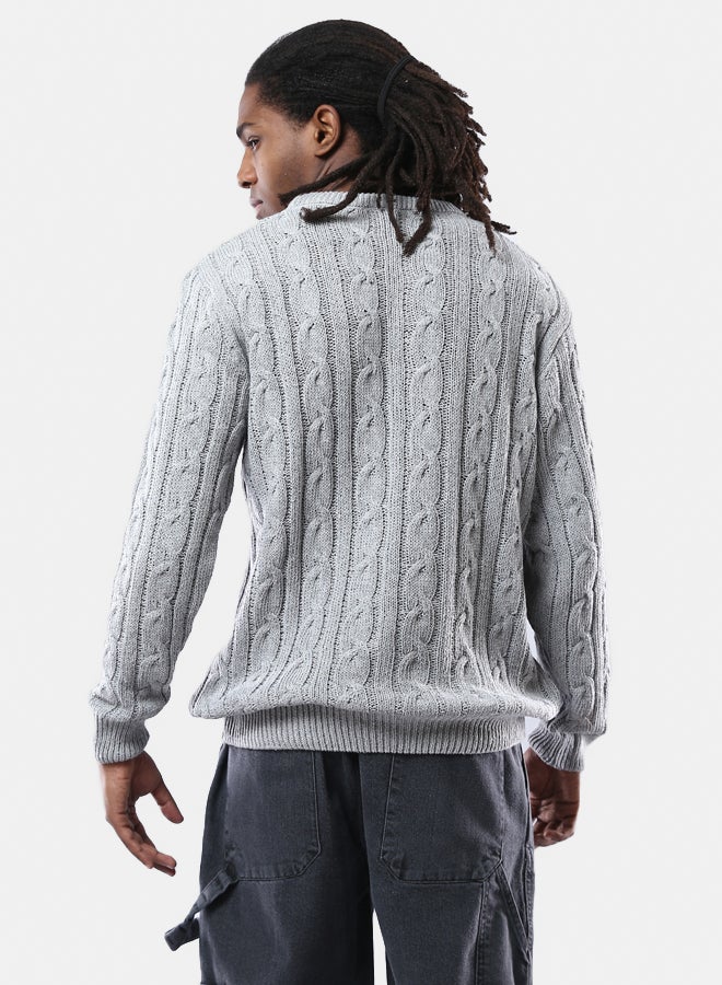 RAVIN Light Grey Long Sleeves Slip On Knitted Pullover  - Image 2