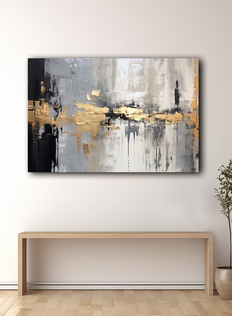 LOWHA Canvas Wall Art Stretched Over Wooden Frame with Abstract Painting - Image 1