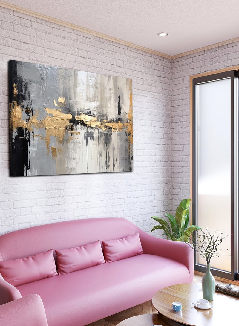 LOWHA Canvas Wall Art Stretched Over Wooden Frame with Abstract Painting - Image 2