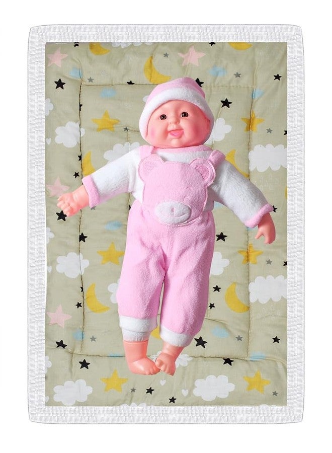 ONDOLL Newborn Baby Pom Pom Cotton Baby Bed | Godari | Cradle Bed | Crib Sheet | Changing Mat Baby Godadi |Bedding Set | Mattress_Pack of 1 Piece_(20 * 30 Inch)_(V_i_668677_Multicolor) - Image 1