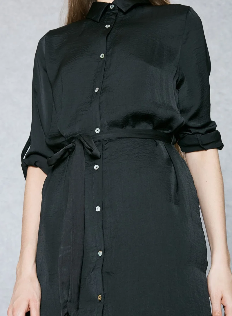 ELLA Embroidered Back Self Tie Shirt