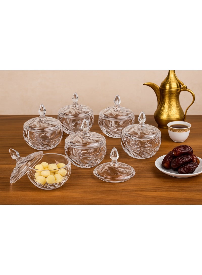 بلينك ماكس علبة زجاجية فاخرة بغطاء من Blinkmax ✨ – عدد 6 قطع 🏺 مقاس 11×10 سم - Image 1