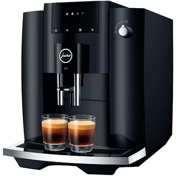 jura E4 Piano Black Automatic Coffee Machine - Image 1