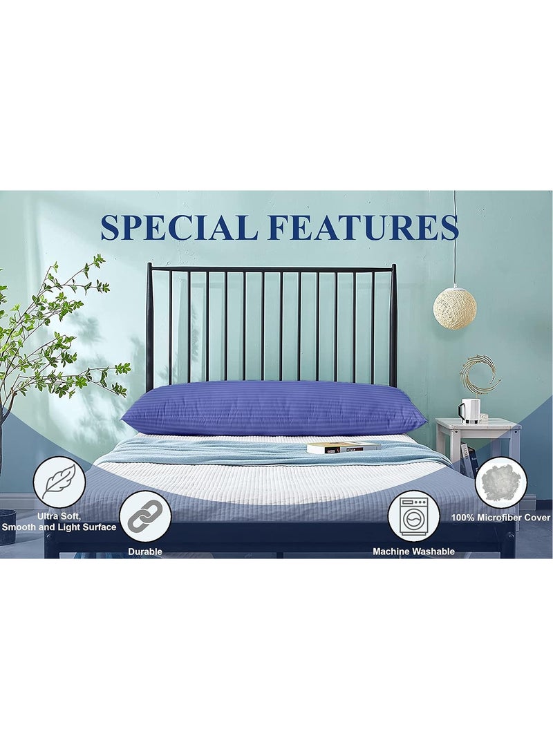 DubaiGallery Long Body Pillow 1pc, Fabric: 100% Polyester 85 GSM Microfiber 1 cm Stripe Super Soft, Filling: 1300 gm Hollow Fiber Comfort, Breathable & Ultra Soft , Size: 45 x 120 cm  - Image 4