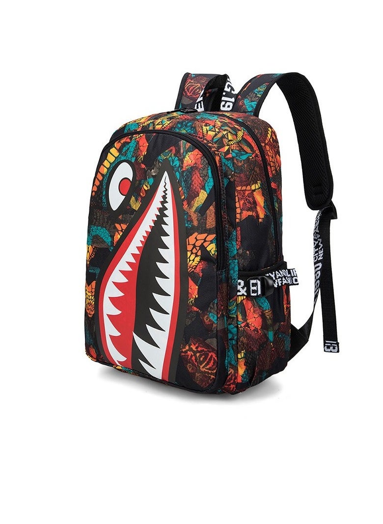 Taiahiro Oxford cloth Shark schoolbag, large-capacity schoolbag for primary and secondary school students, backpack with personality and simplicity.  - Image 1