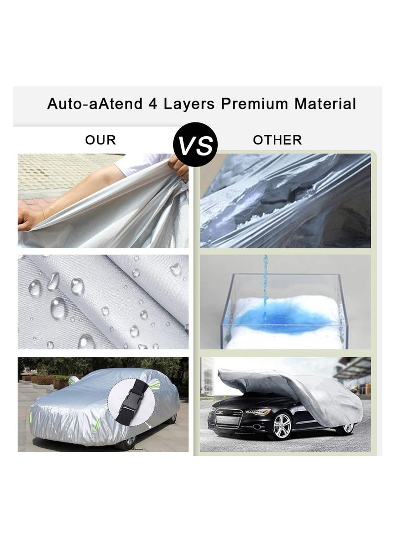 Generic Waterproof Car Cover for Jeep Wrangler JK JL 4 Door All Weather Protection with Zippered Door for Easy Access Silver  - Image 3