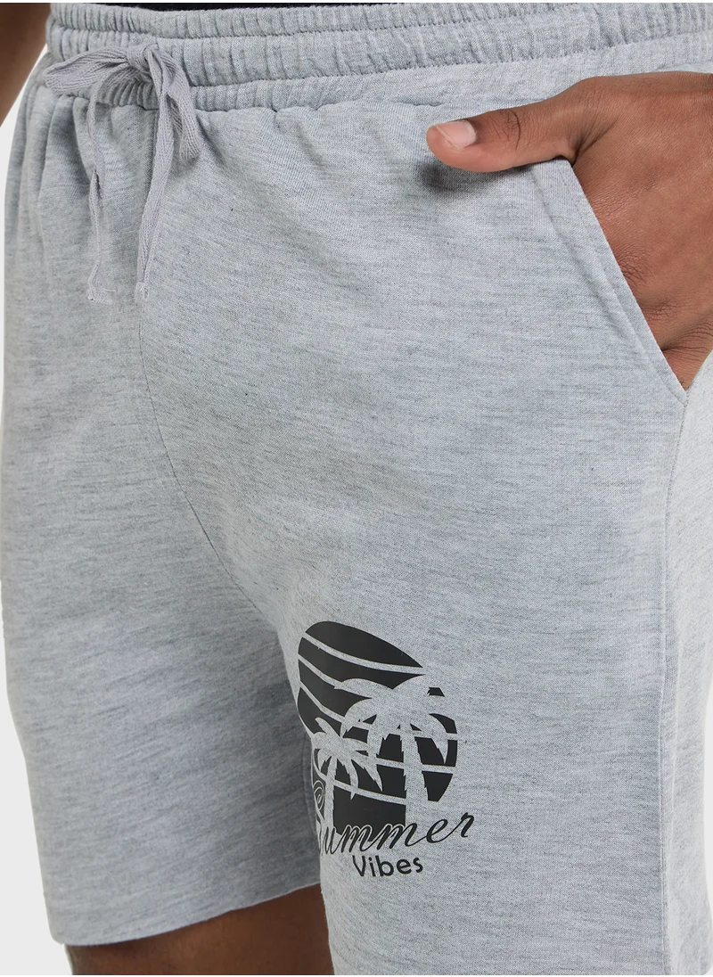 Seventy Five Graphic Drawstring Shorts