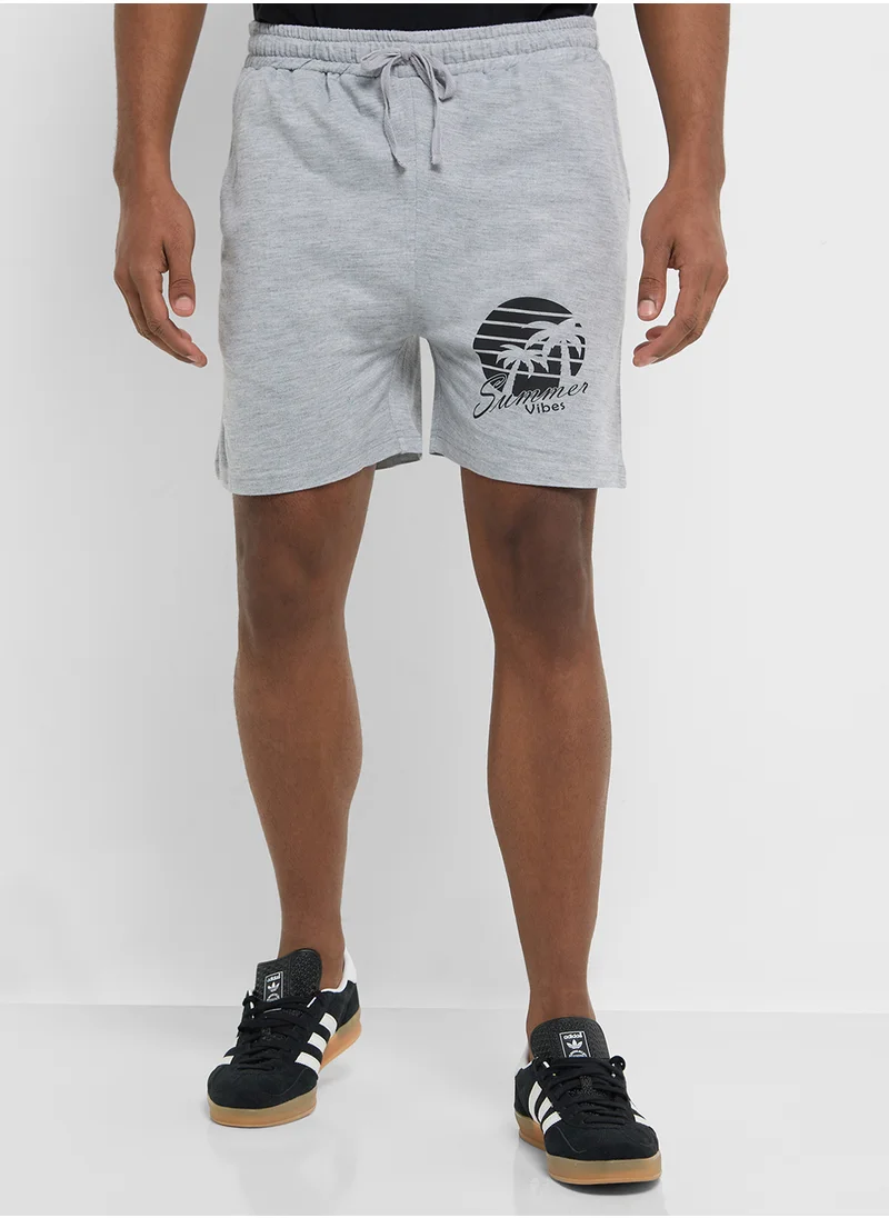 Seventy Five Graphic Drawstring Shorts