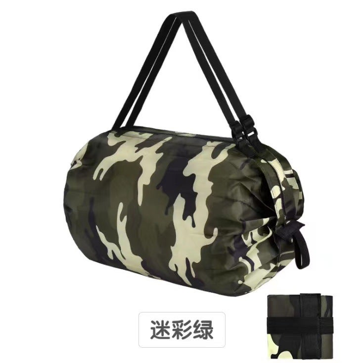 TikTok Explosive Shopping Bag Foreign Trade Export Italy Large Capacity Foldable Bag Shoulder Handbag Shopping Bag Army green camouflage 