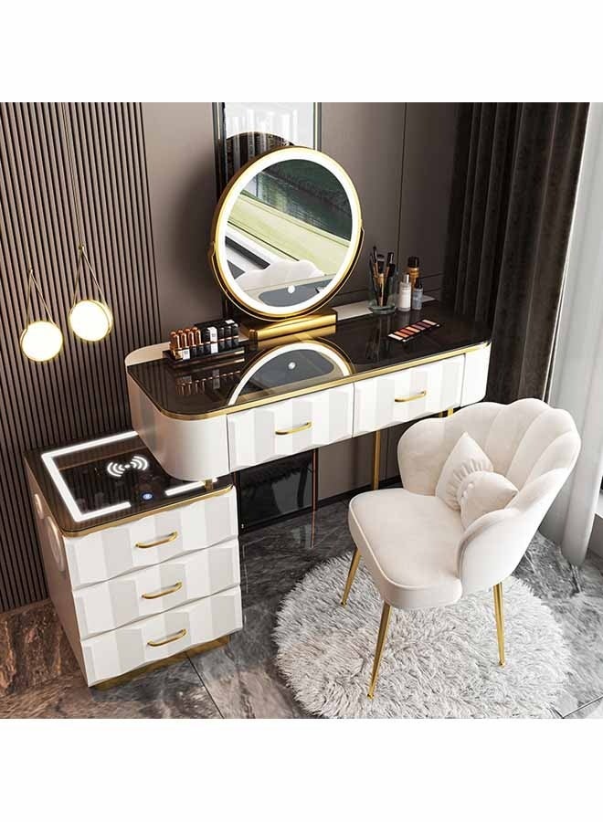 إن كي أكس طاولة زينة منضدة مكياج قابلة للطي مع أدراج وكرسي 100 سم - Image 1