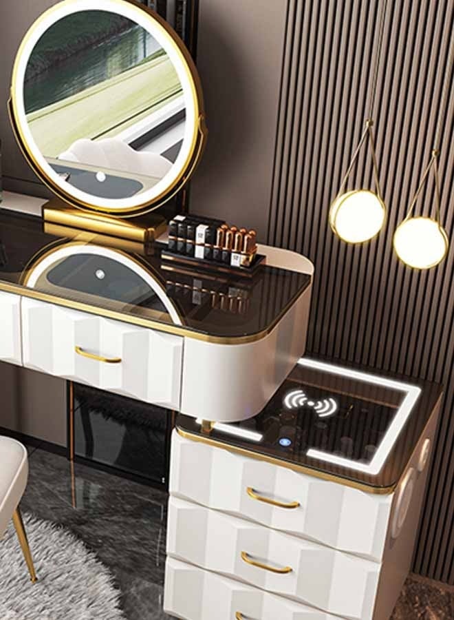 إن كي أكس طاولة زينة منضدة مكياج قابلة للطي مع أدراج وكرسي 100 سم - Image 3