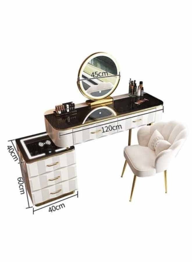 إن كي أكس طاولة زينة منضدة مكياج قابلة للطي مع أدراج وكرسي 100 سم - Image 4