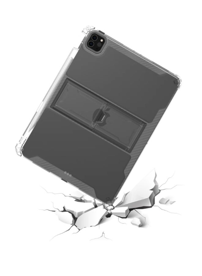 for IPad Pro 2024 5th 11-Inch Case Cover,Transparent flash ultra-thin shockproof hard protective cover with bracket, built-in bracket, TPU inner bumper，Clear - Image 4