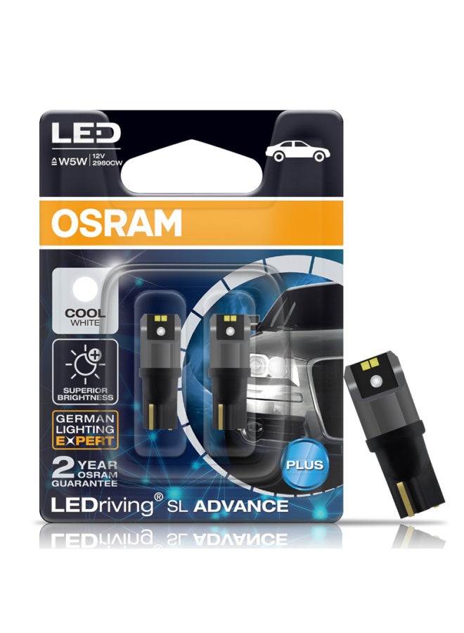 أوسرام Osram W5w/t10 مصباح سيارة LED ضوء النهار، ضوء أبيض 6000k، 12v 1.5w، عبوة من 2 - Image 5