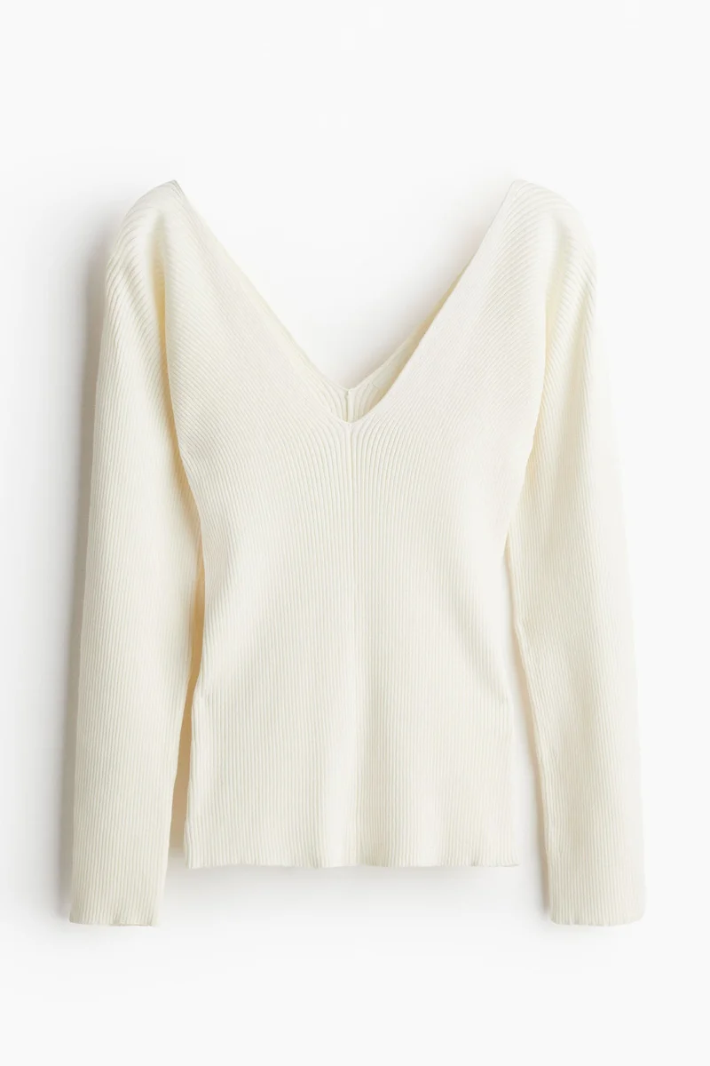 H&M Rib-knit V-neck top