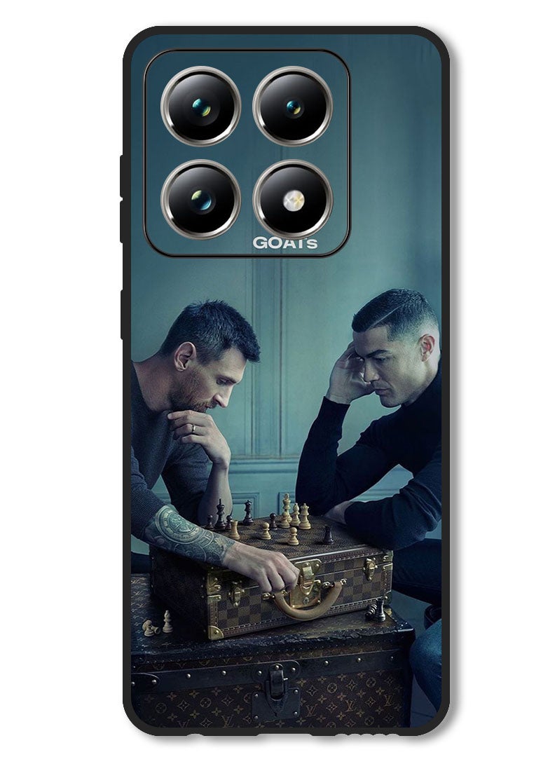 Theodor Case Compatible with Xiaomi 14T Pro Protection Shockproof Bumper Cover Messi & Ronaldo Chess - Image 1