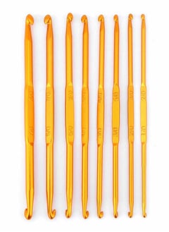 Crochet Hook Set, 8 Pcs Handle Crochet Hooks Knitting Needle Set, Golden Alumina Double End Crochet Crocheting and Knitting Set Weave Craft DIY Sewing Accessory
